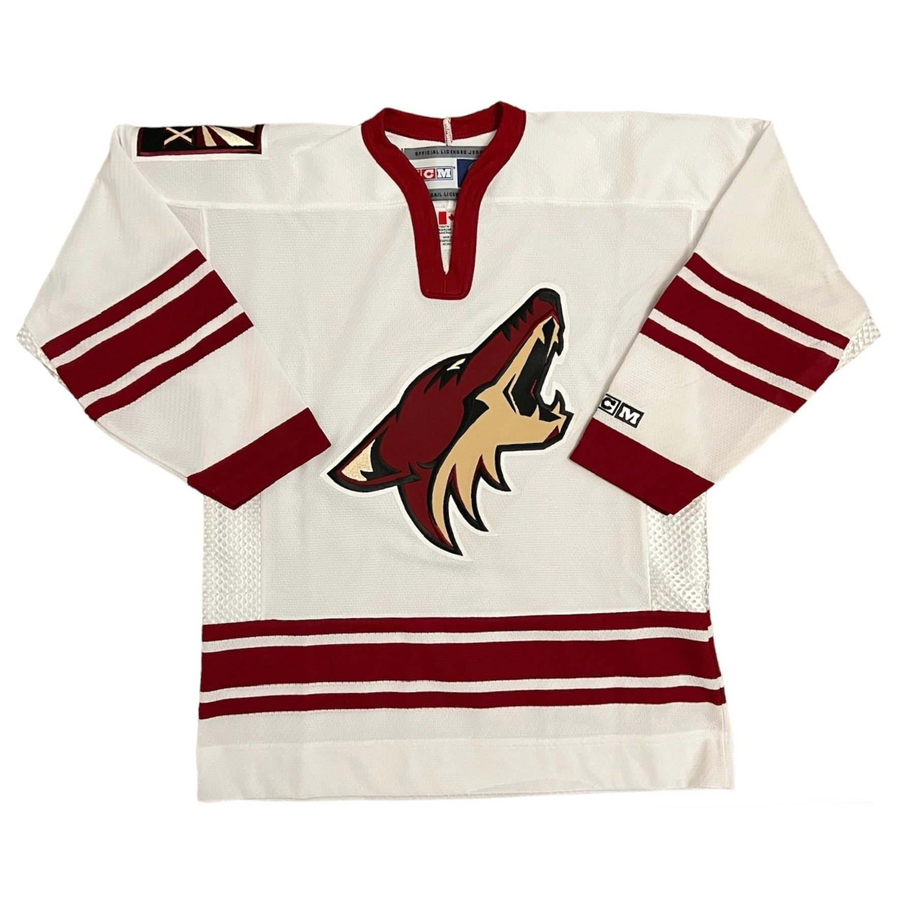 Arizona Coyotes CCM Howling Coyote Away Jersey YL/XL – Hess Ellis
