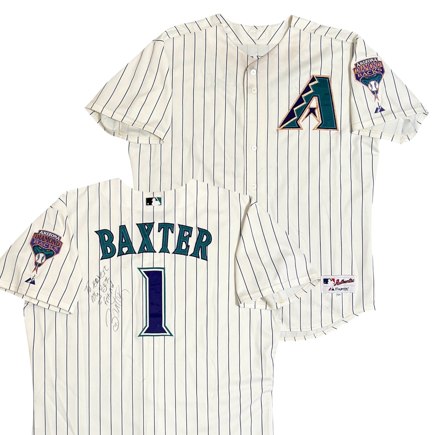 Vintage Signed Team Issued Arizona Diamondbacks D. Baxter Mascot Jersey - 52