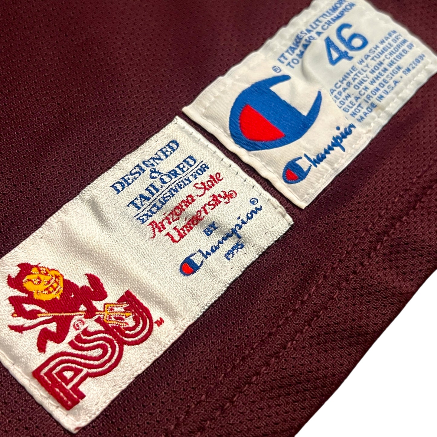 1995 Team Issued Arizona State NCAA Basketball Jersey - 46/L