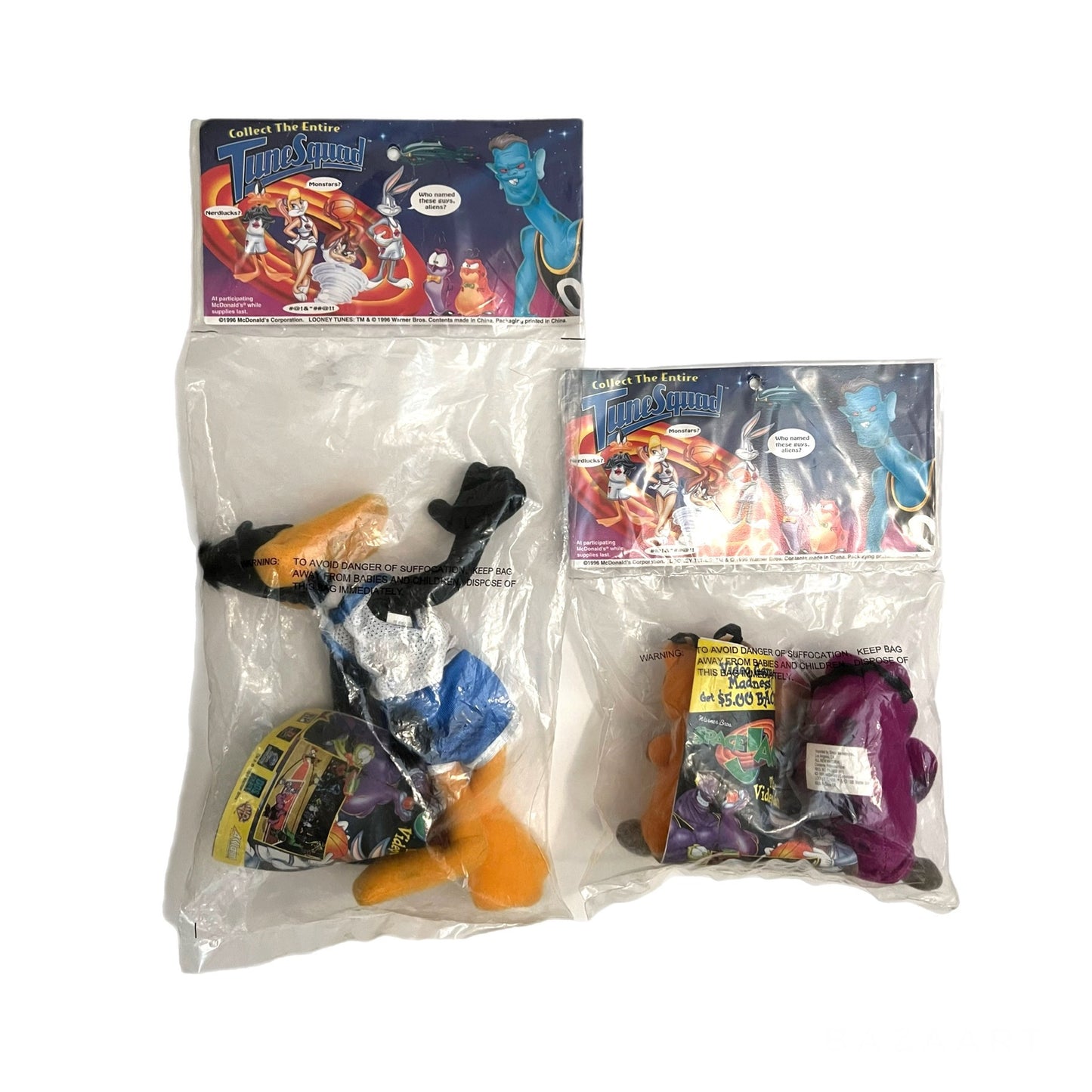 1996 Space Jam x McDonald’s Daffy Duck & Nerdlucks Plush Toys