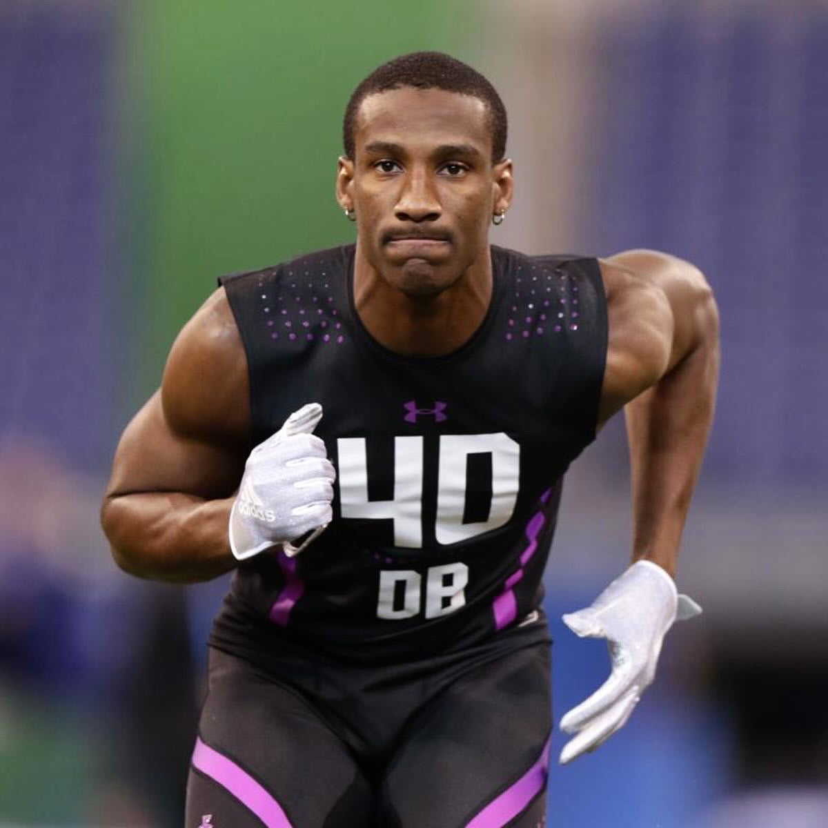 Player Issued 2018 NFL Combine #40 Levi Wallace Performance Shirt - L