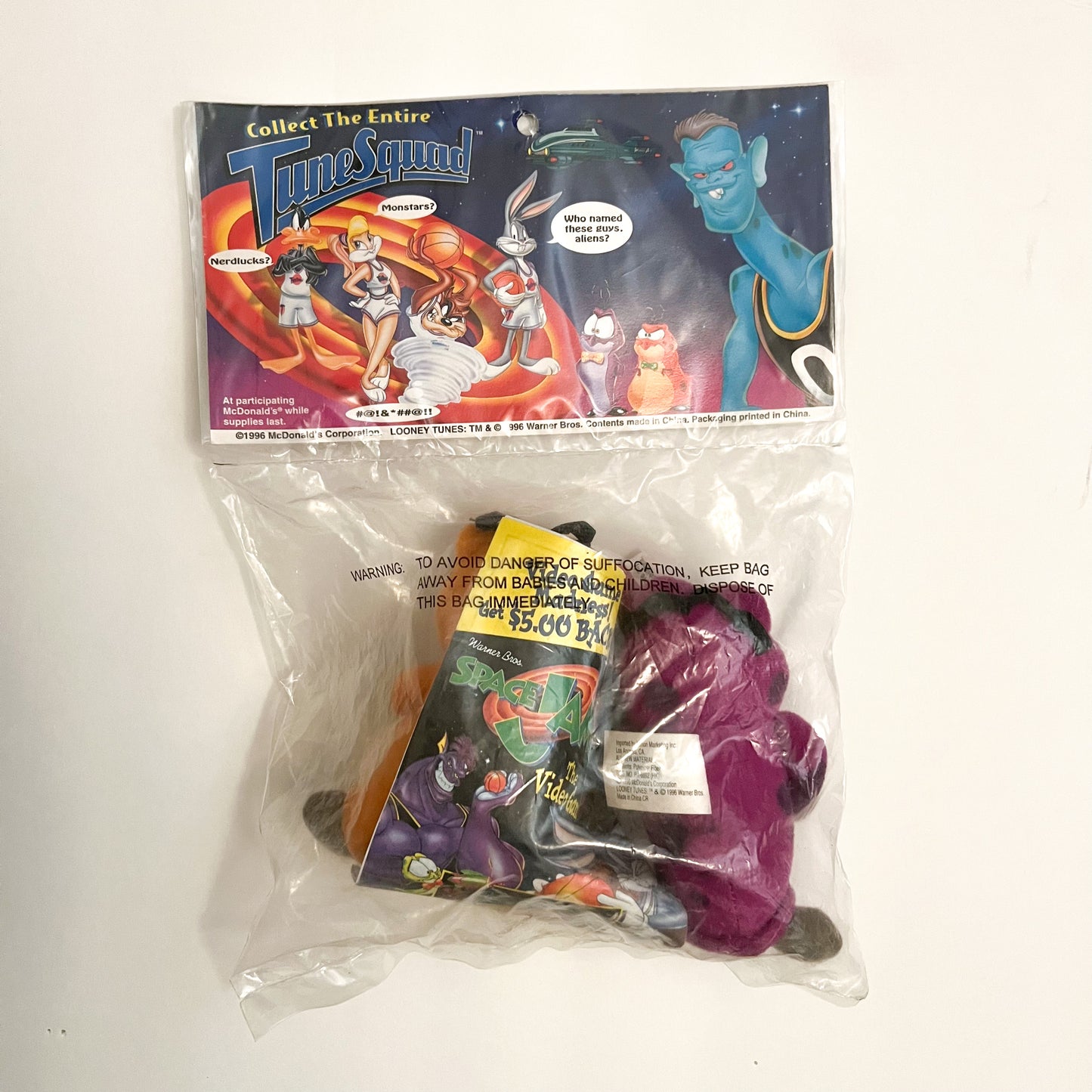 1996 Space Jam x McDonald’s Daffy Duck & Nerdlucks Plush Toys