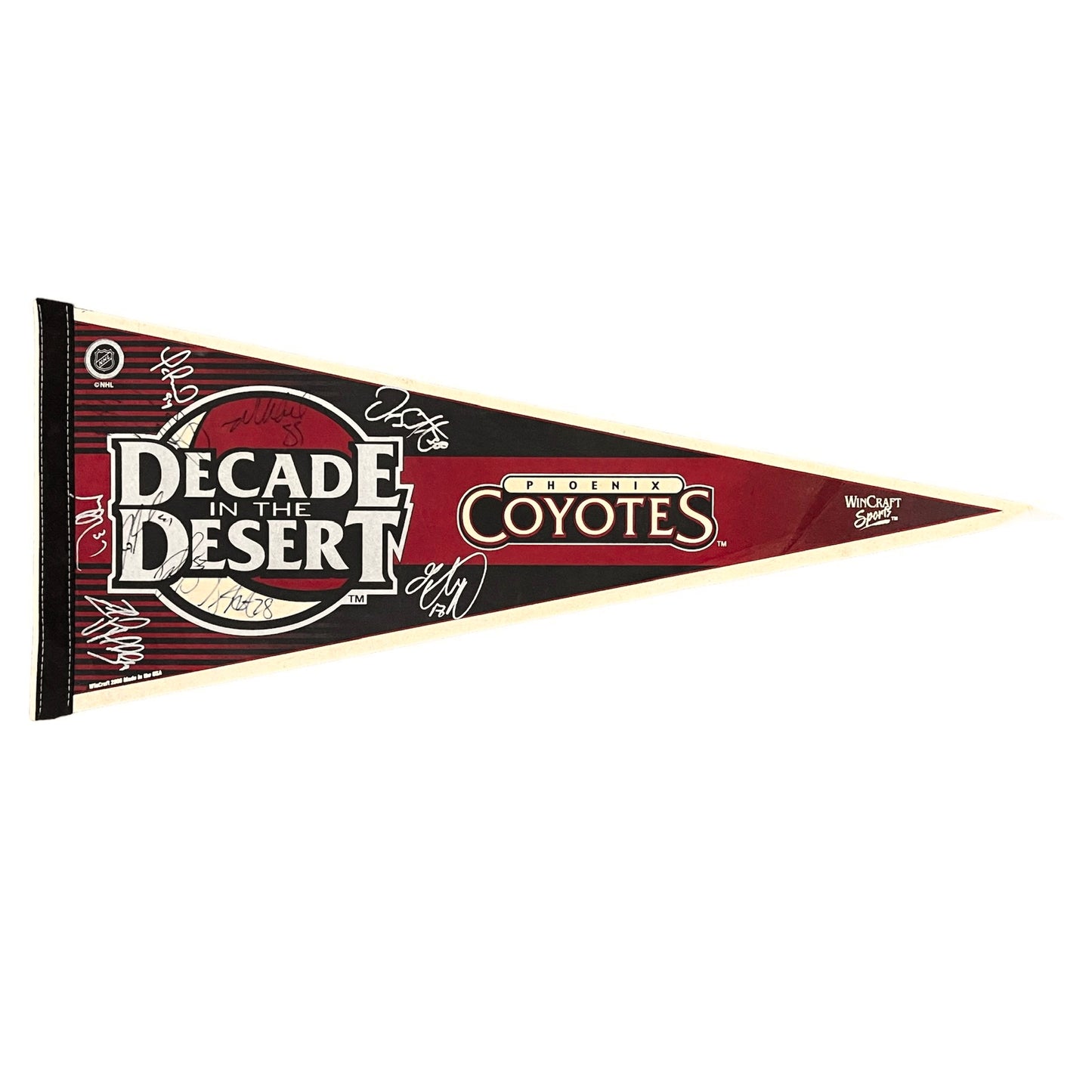 Signed Phoenix Coyotes Decade in the Desert Pennant