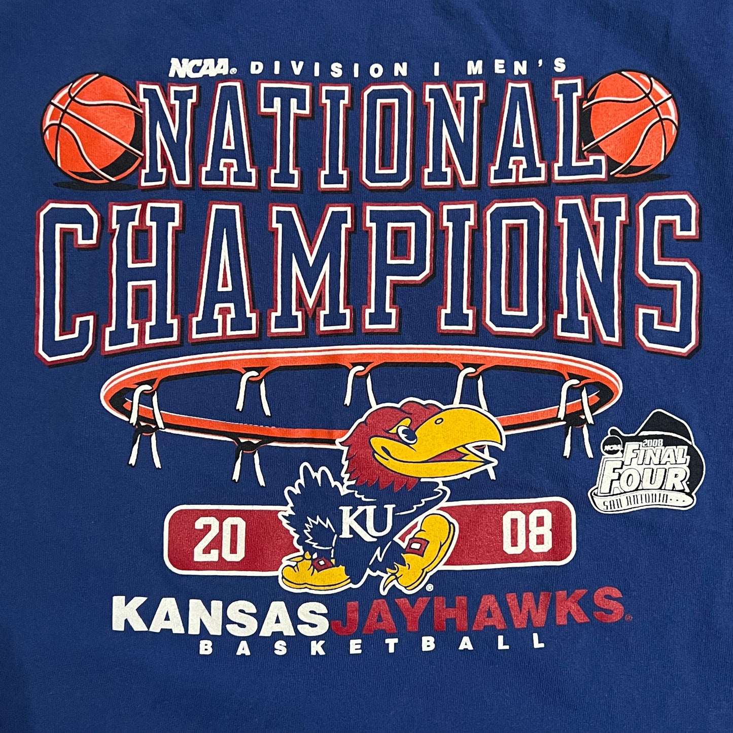 Kansas Jayhawks 2008 NCAAB National Champs Shirt - M