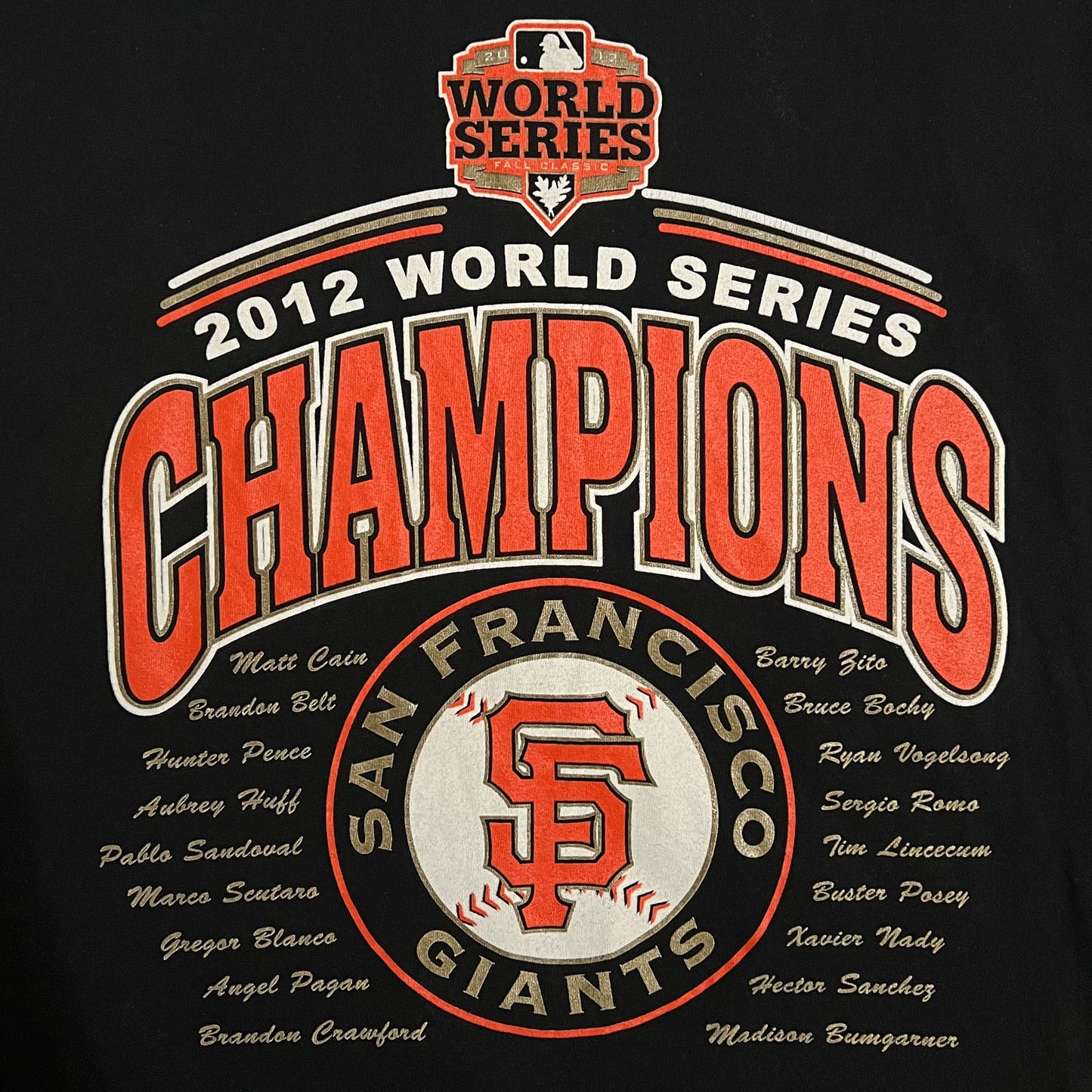 San Francisco Giants 2012 World Series Champions Roster Shirt
