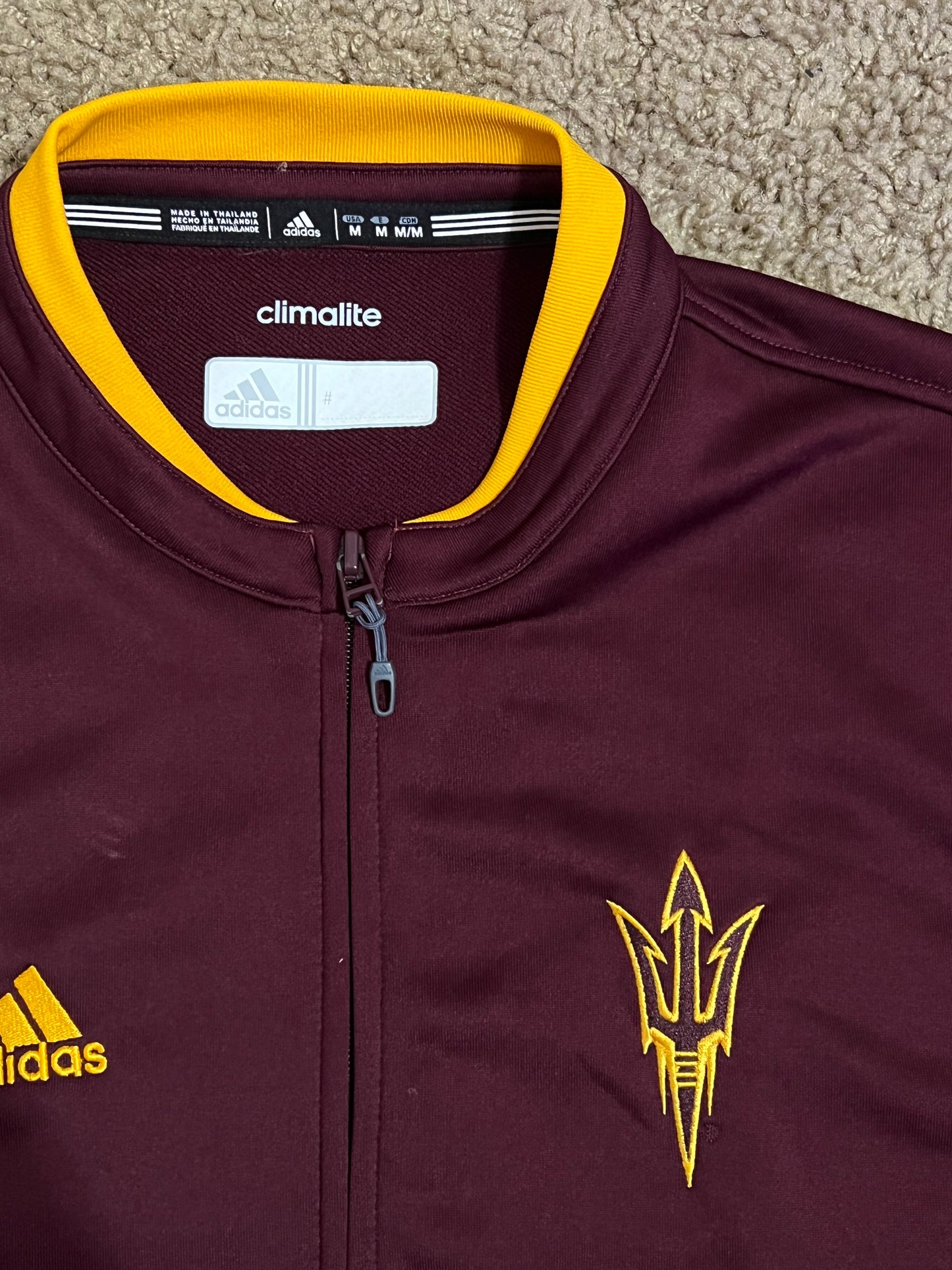 Arizona State Adidas Climalite Full Zip Track Jacket - M