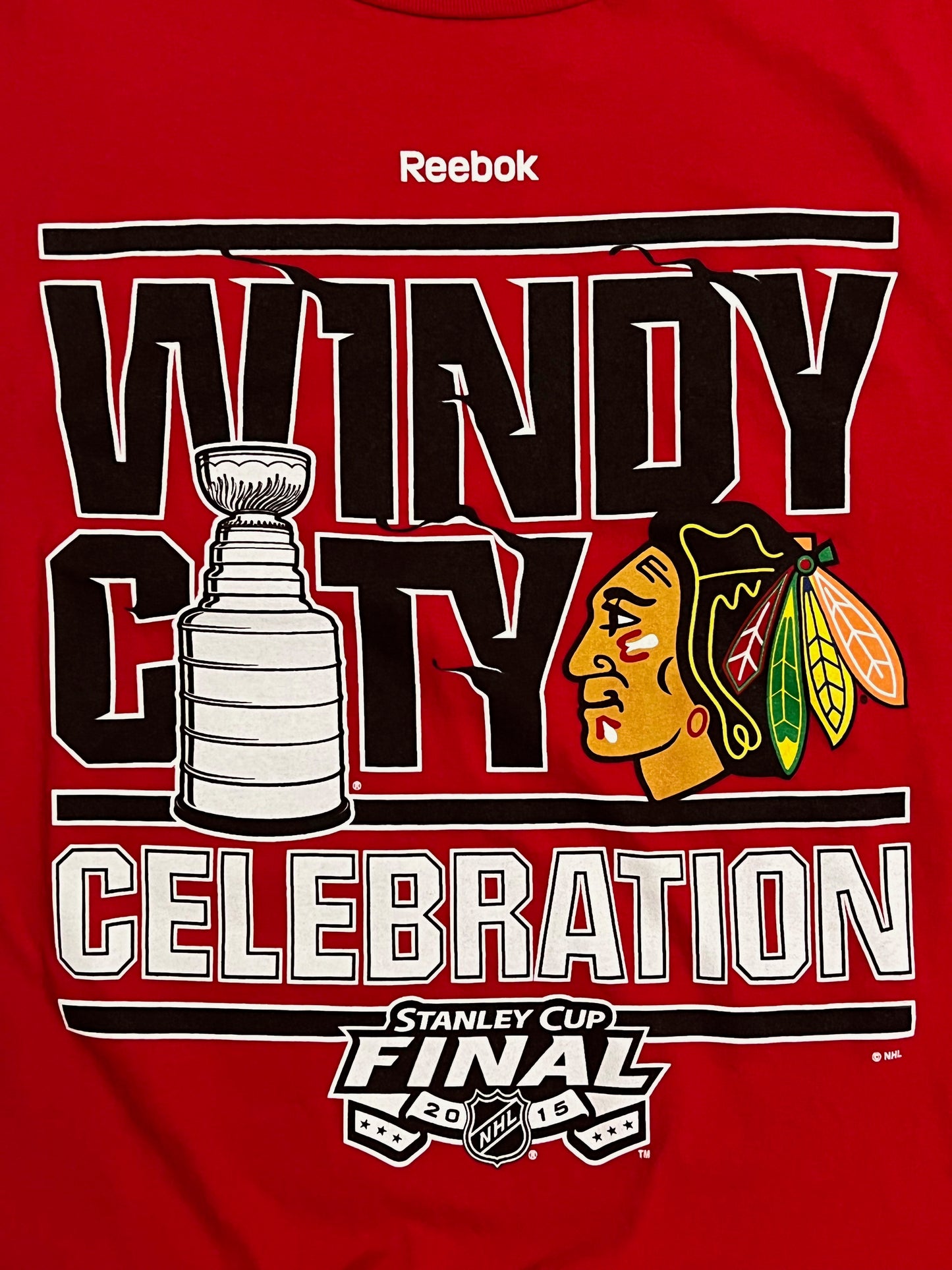 2015 Chicago Blackhawks Reebok NHL Stanley Cup Champions Shirt - 2XL $