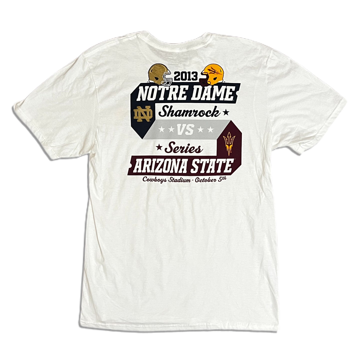 2013 Shamrock Series Notre Dame vs Arizona State Offical Gameday Shirt - L