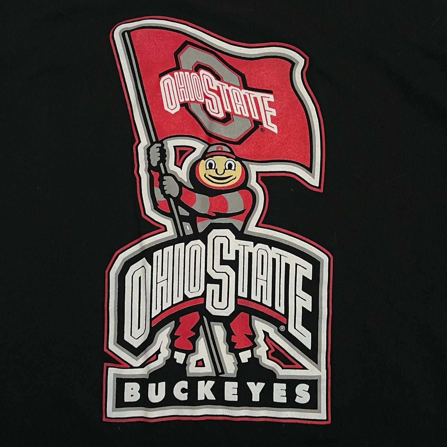 Ohio State Buckeyes Football Brutus with Flag Shirt - L