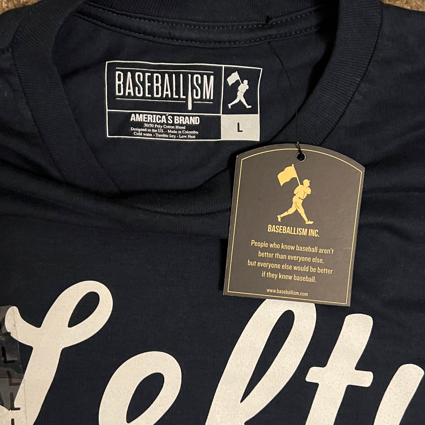 Baseballism Lefty Pride Navy Blue Shirt - L