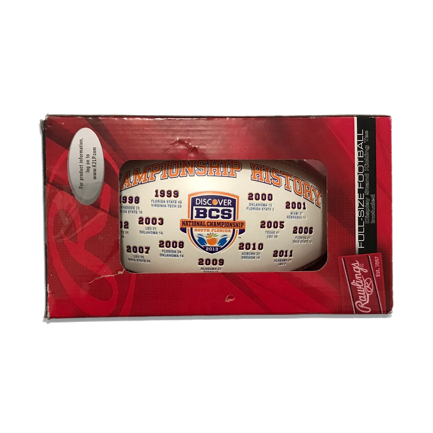 2013 Alabama Back To Back National Champs Commemorative Football W Kicking Tee
