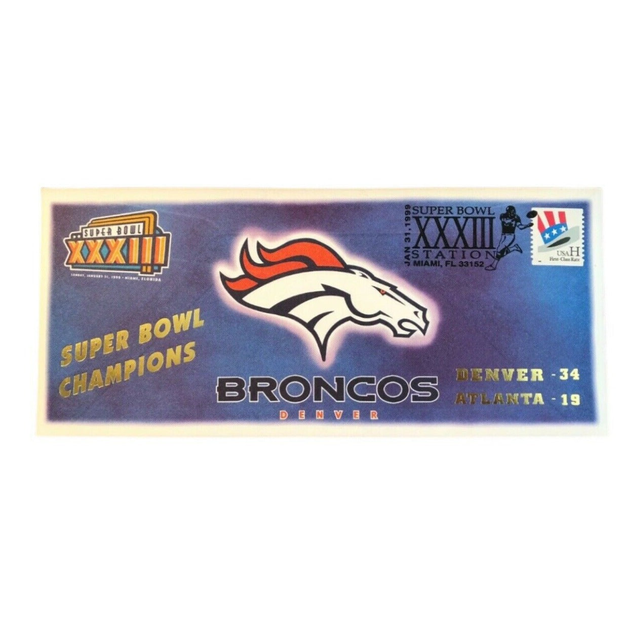 Super Bowl XXXIII Broncos Envelope