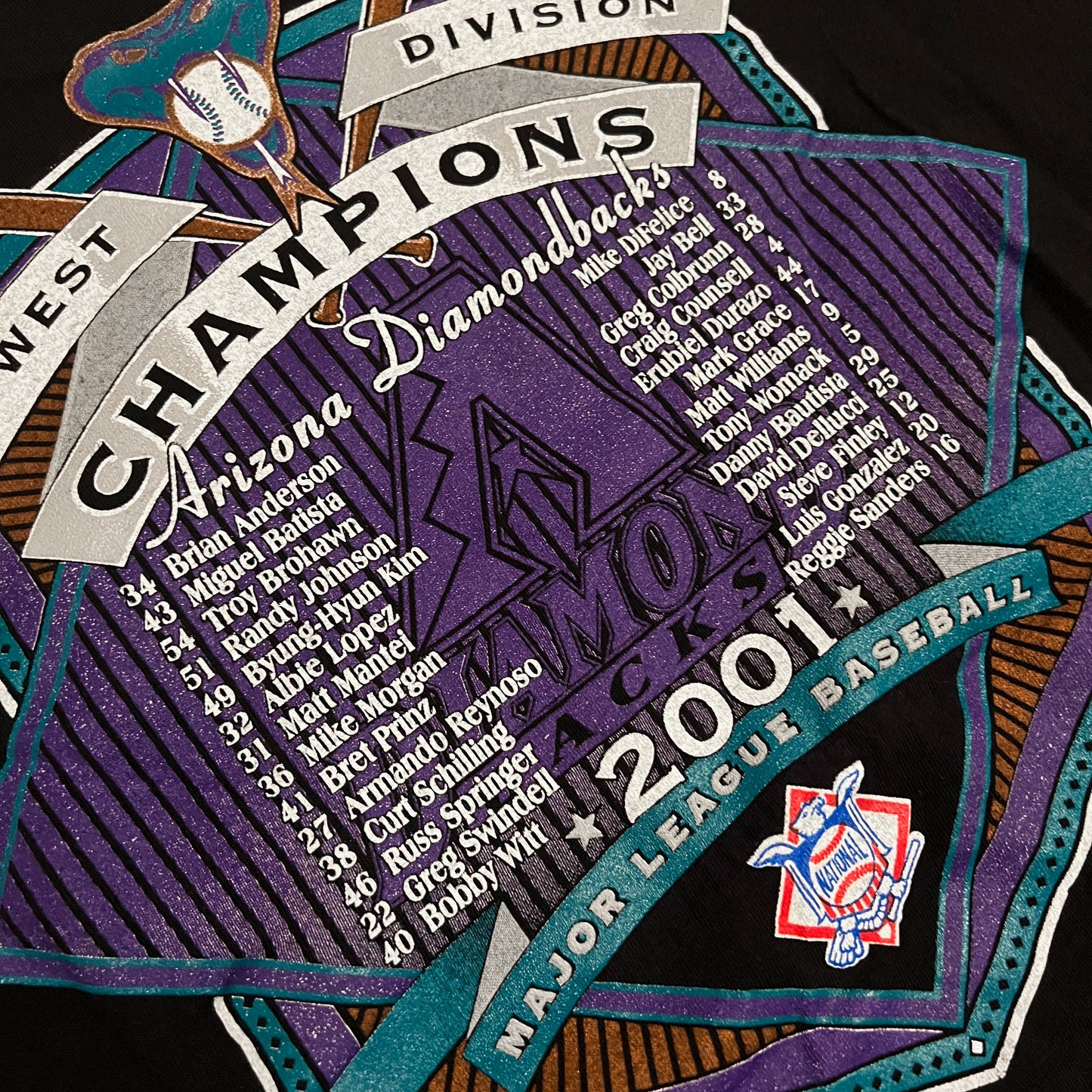 2001 Arizona Diamondbacks NL West Champs Shirt - XL