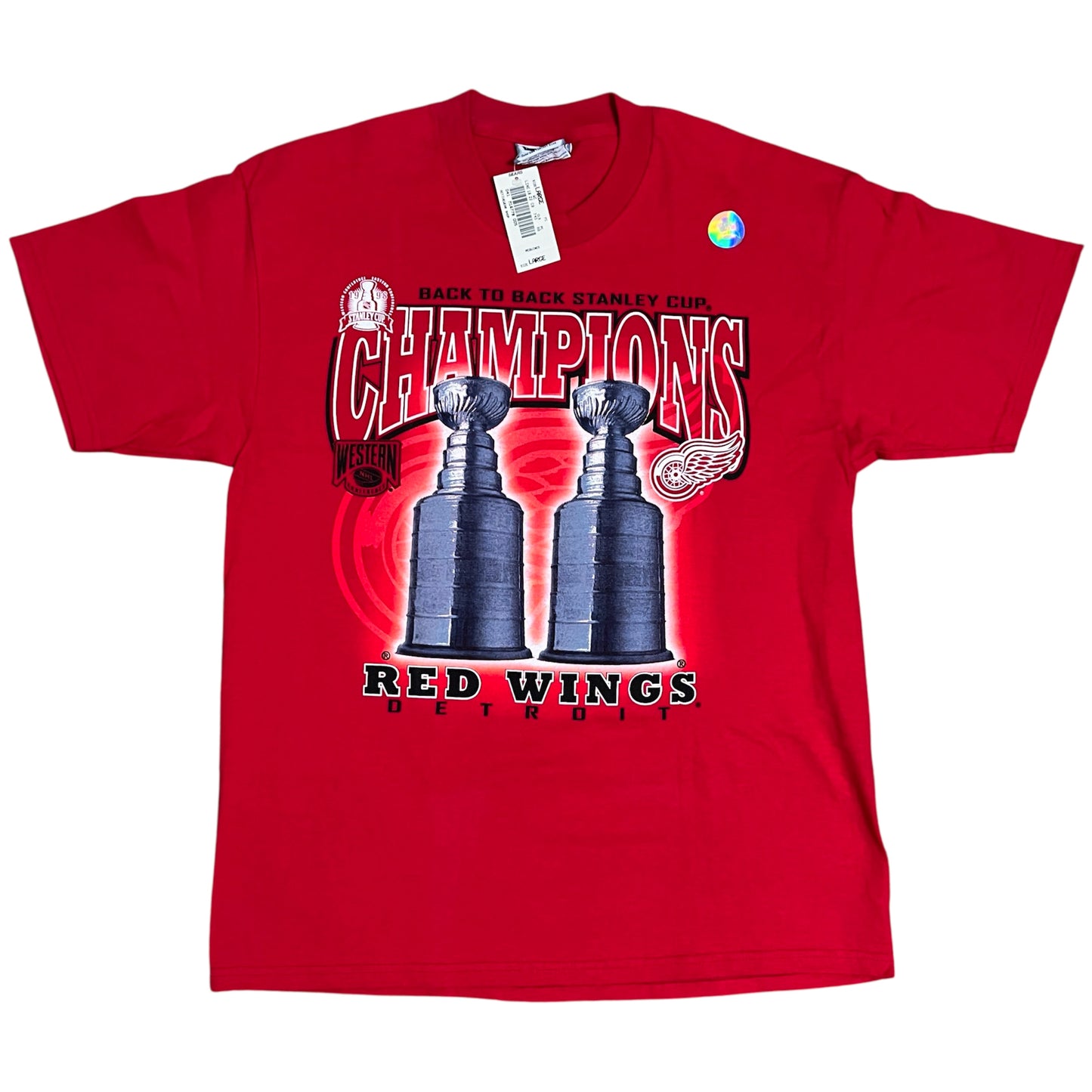 1998 Detroit Red Wings Back to Back Stanley Cup Champs Shirt - L