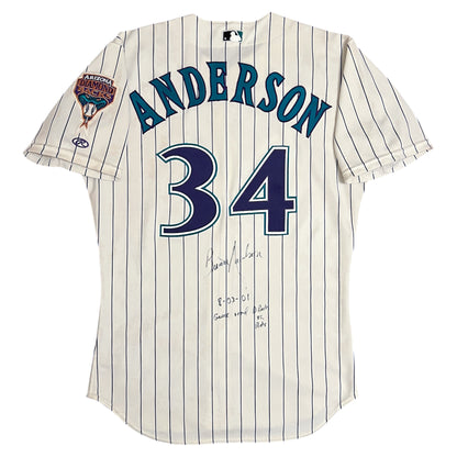 2001 Game Used Brian Anderson Signed Arizona Diamondbacks Jersey - 44/L
