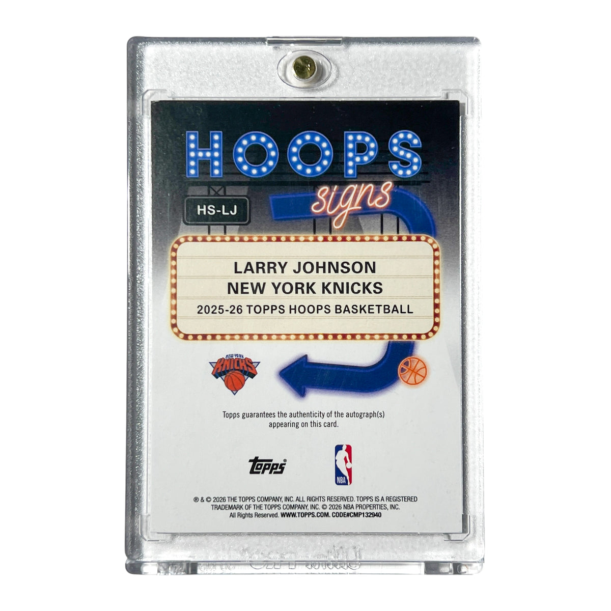 Larry Johnson New York Knicks Topps HS-LJ Auto