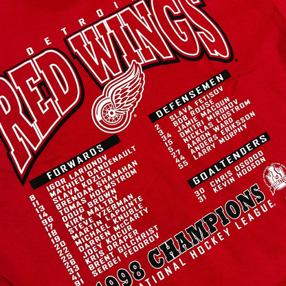 1998 Detroit Red Wings Back to Back Stanley Cup Champs Shirt - L