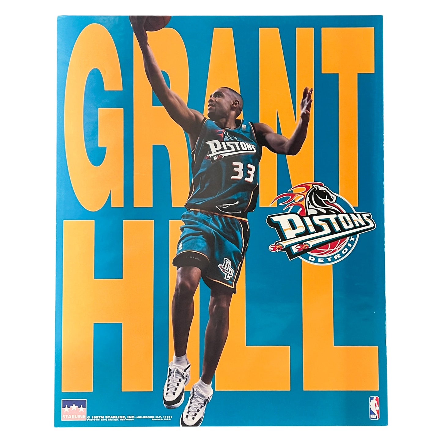 Vintage Grant Hill Detroit Pistons NBA 16x20 Poster