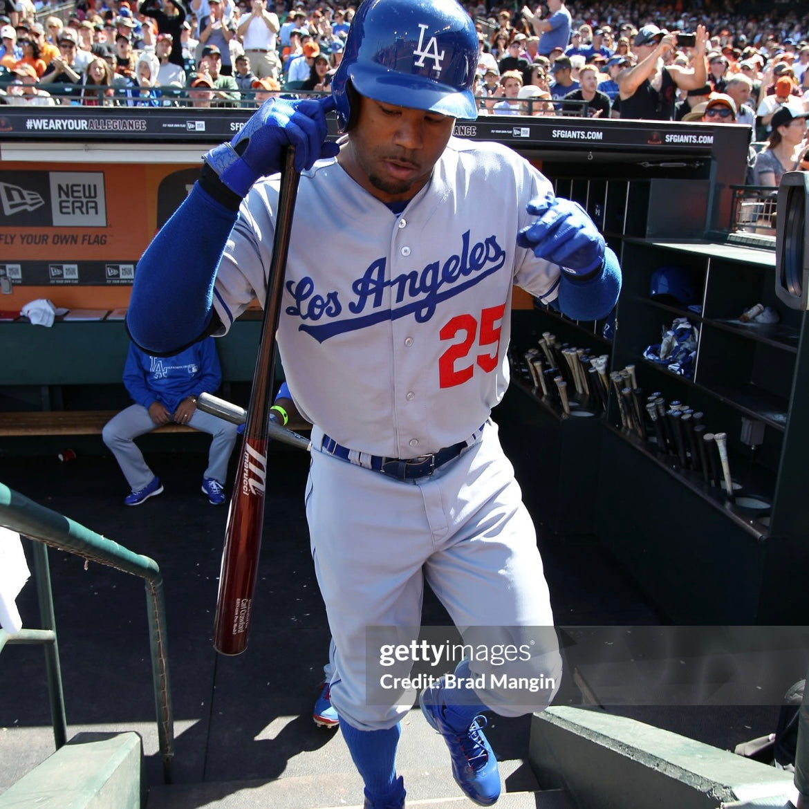 2013 Los Angeles Dodgers Carl Crawford Team Issued #25 Road Pants