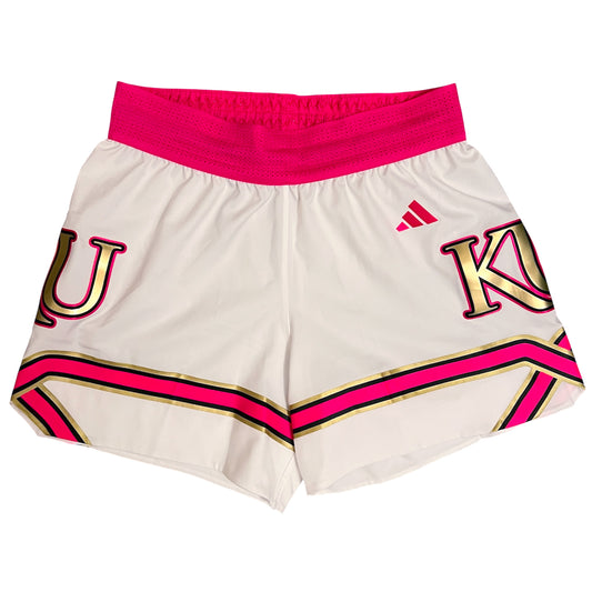 Game Used 2024/25 Kansas Jayhawks Women’s Basketball Cure For Cancer Shorts - M