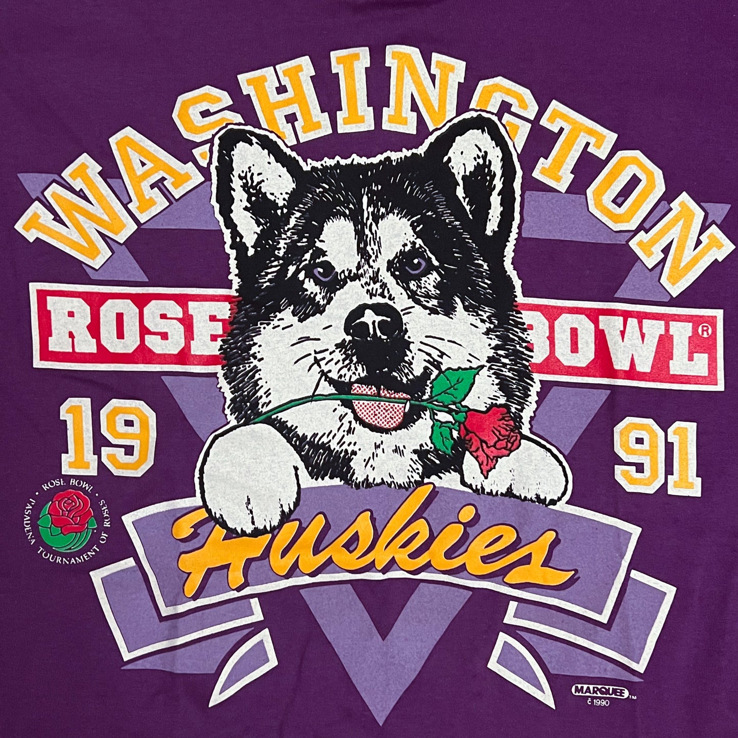 Vintage 1991 Washington Huskies Rose Bowl Shirt - L