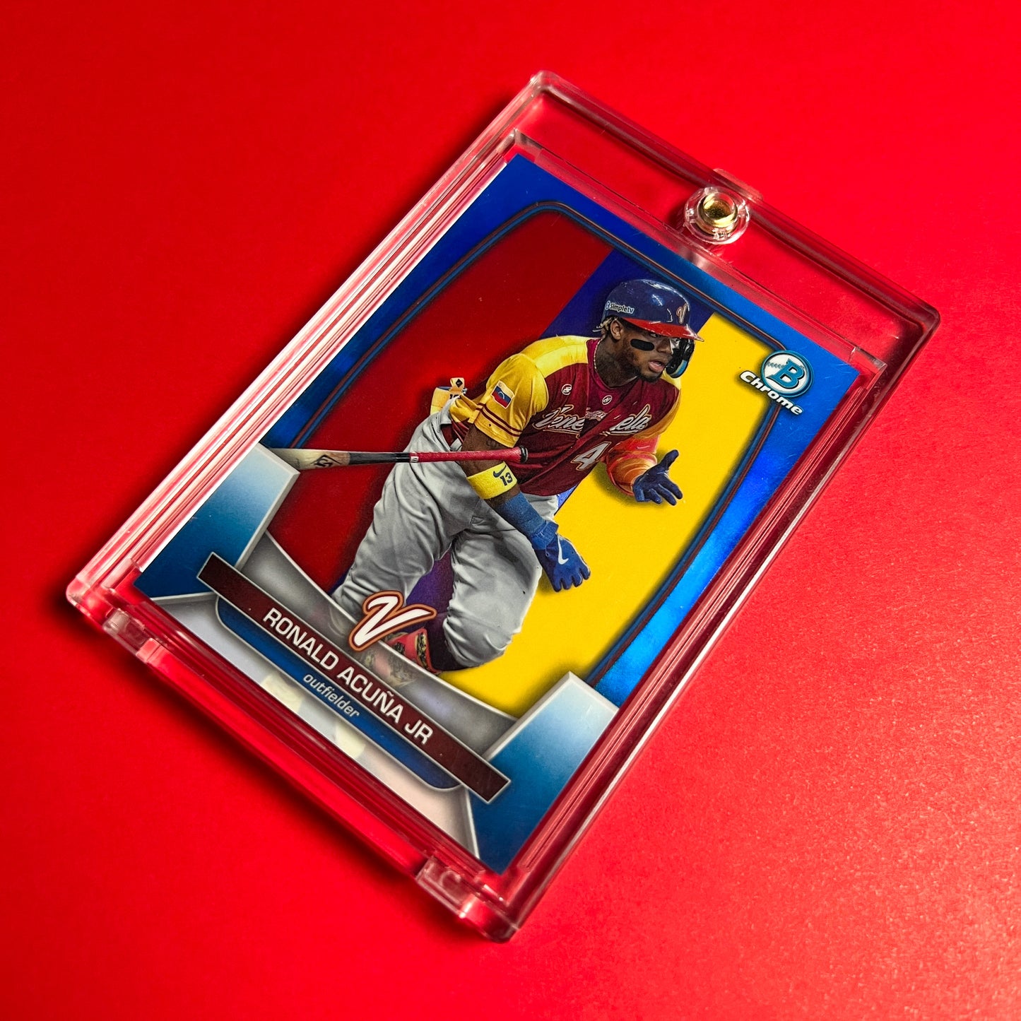 Ronald Acuña Jr 2023 Bowman Chrome /75 Blue Refractor WBC Venezuela