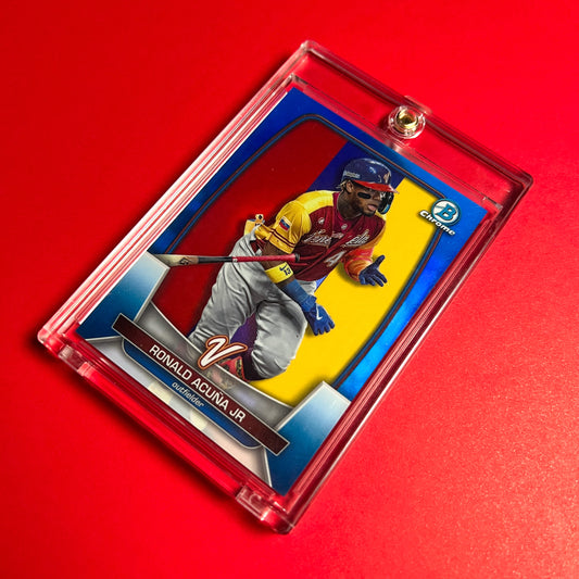 Ronald Acuña Jr 2023 Bowman Chrome /75 Blue Refractor WBC Venezuela