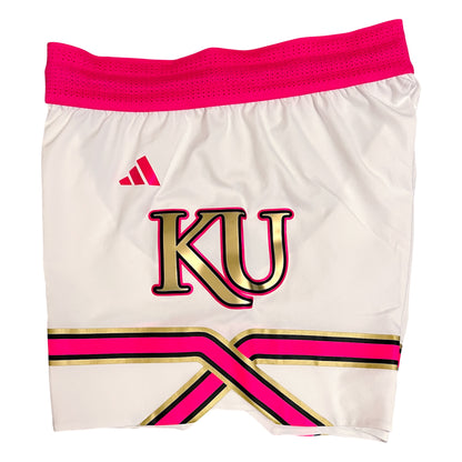 Game Used 2024/25 Kansas Jayhawks Women’s Basketball Cure For Cancer Shorts - M