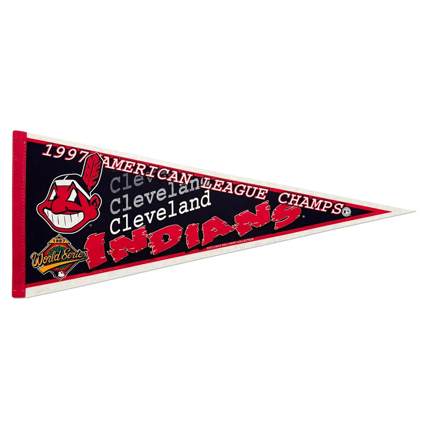 Vintage 1997 AL Champs Cleveland Guardians Pennant