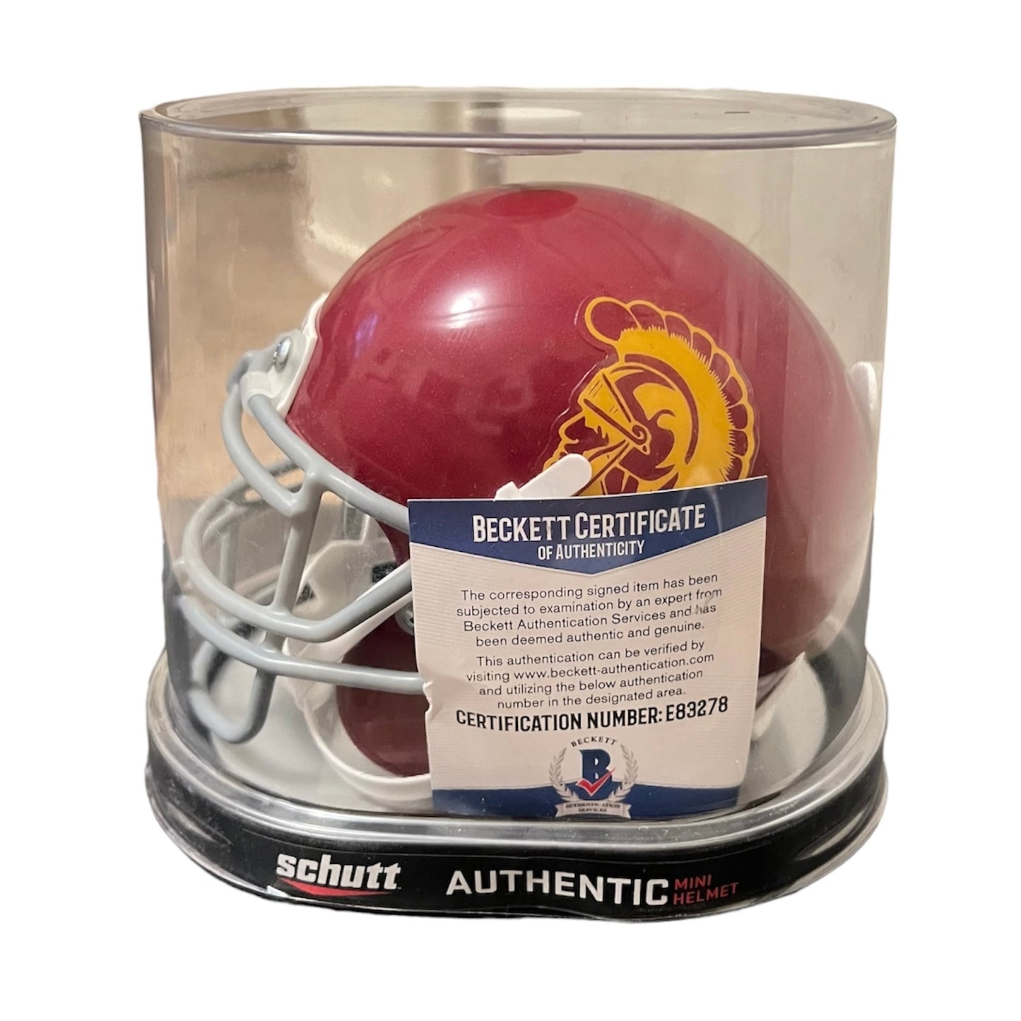 Signed Sam Darnold USC Mini Helmet with Beckett COA