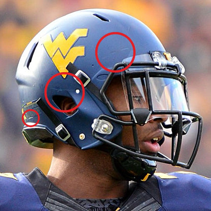 Game Used West Virginia #7 Football Helmet Signed By HC Dana Holgersen