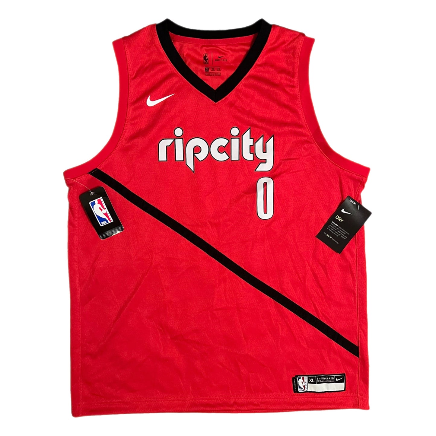 Damian Lillard Ripcity Portland Trail Blazers Earned Edition Swingman Jersey - YXL