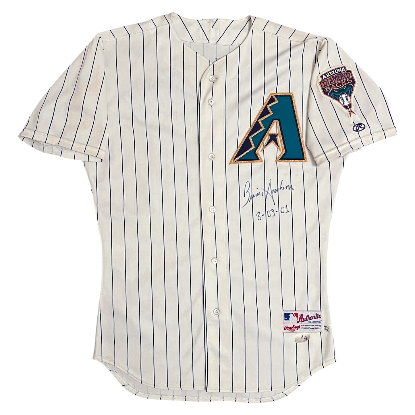 2001 Game Used Brian Anderson Signed Arizona Diamondbacks Jersey - 44/L