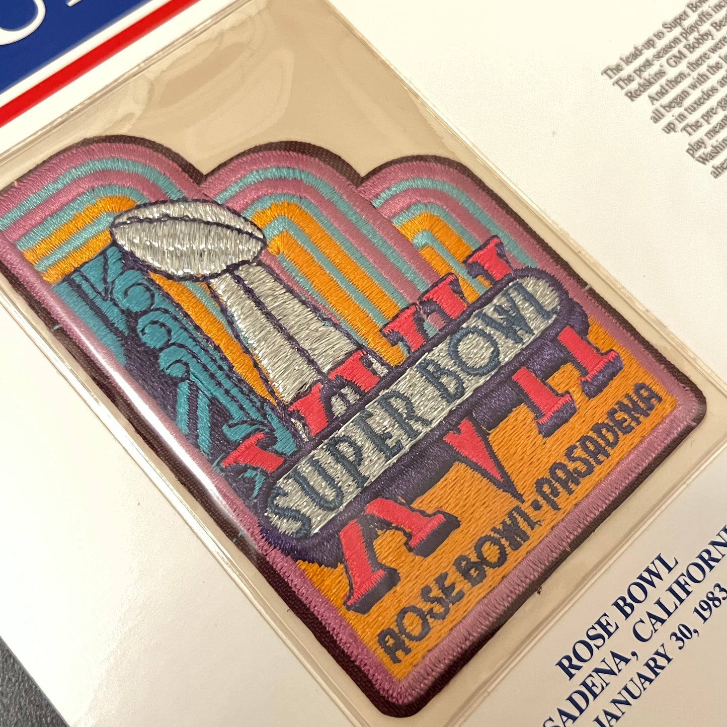 Vintage Super Bowl XVII Redskins vs Dolphins Authentic Patch