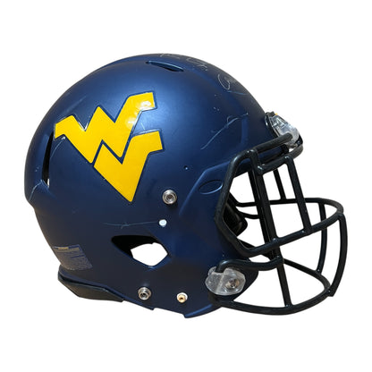 Game Used West Virginia #7 Football Helmet Signed By HC Dana Holgersen