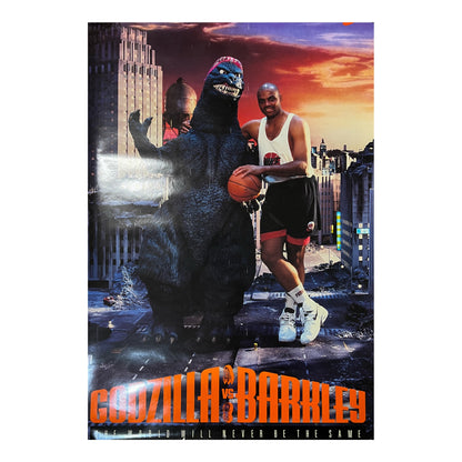 Rare 1992 Godzilla vs Barkley Nike Ad 23x35 Poster