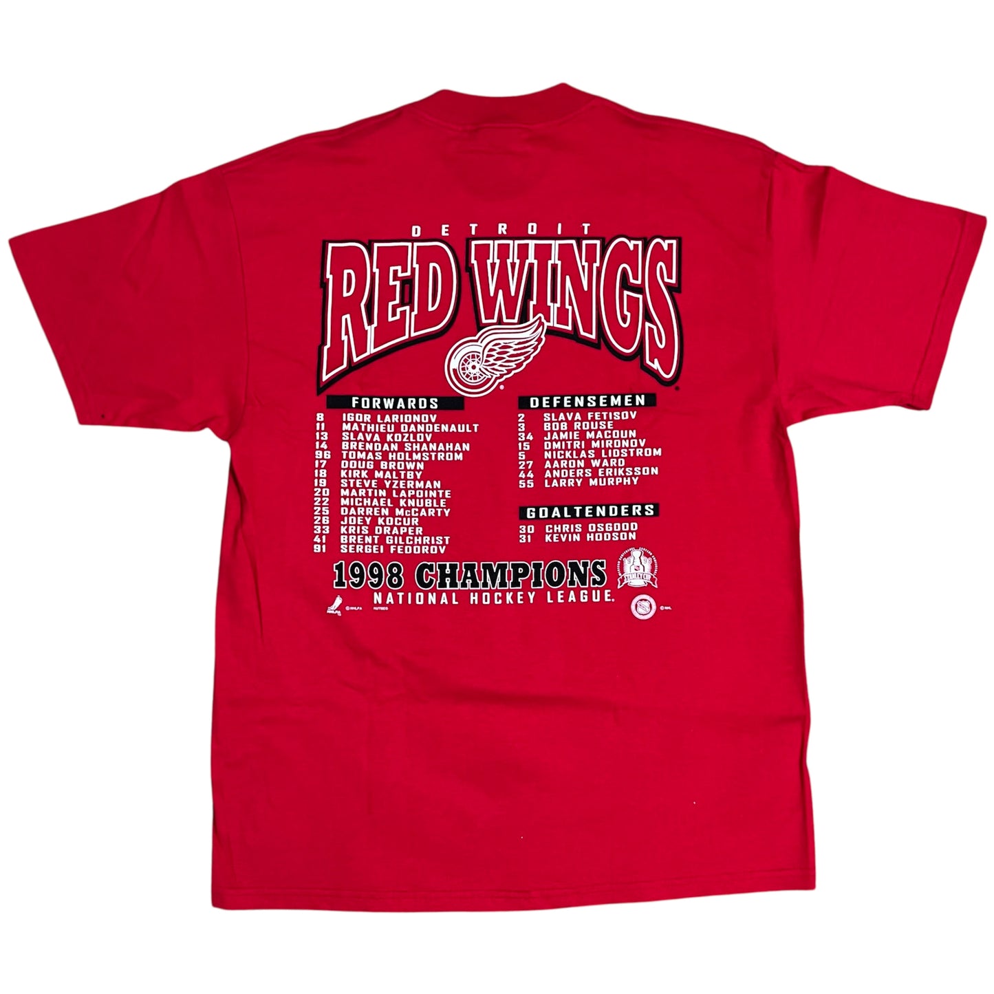 1998 Detroit Red Wings Back to Back Stanley Cup Champs Shirt - L