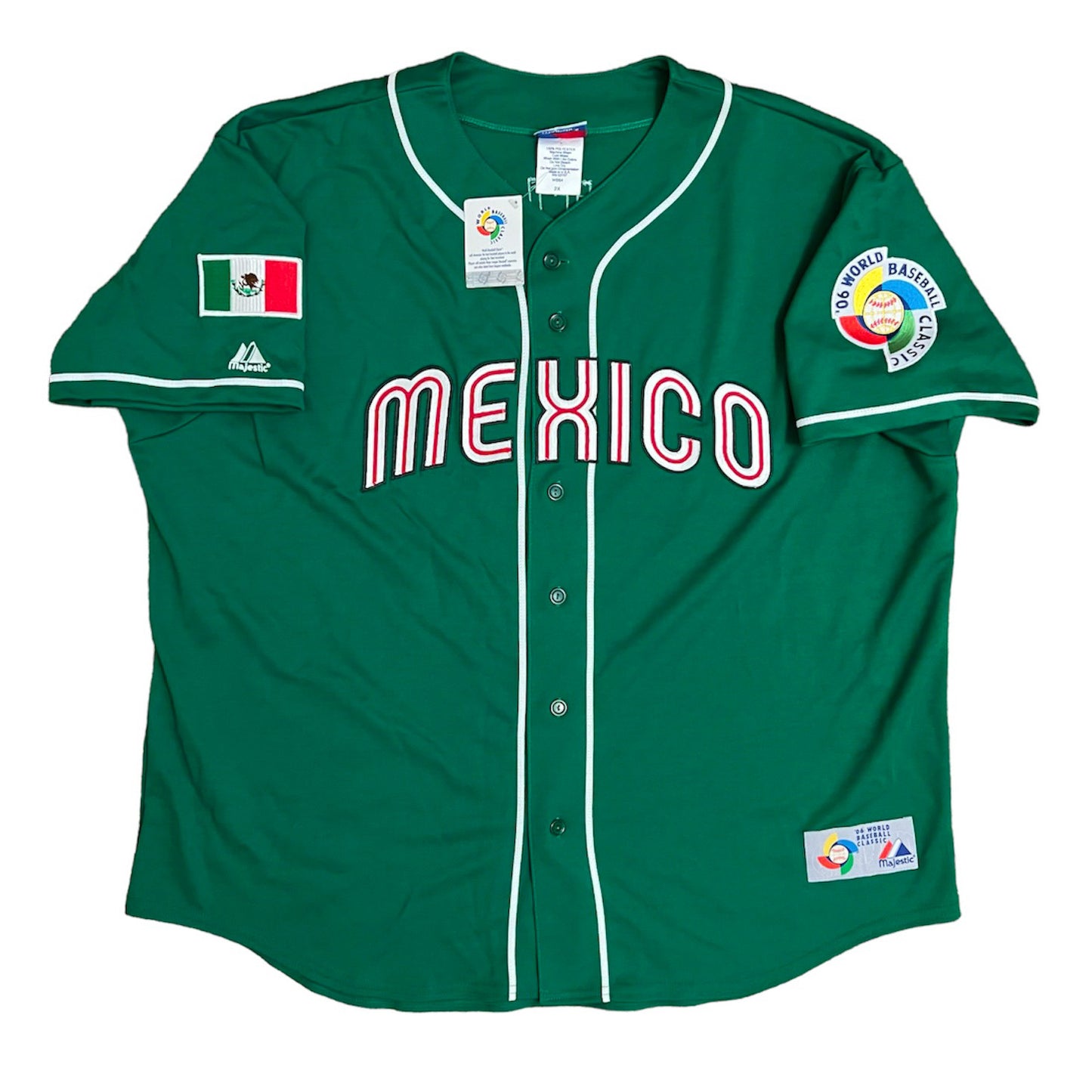 Deadstock Authentic Vinny Castilla Mexico 2006 WBC Majestic Jersey - 2XL