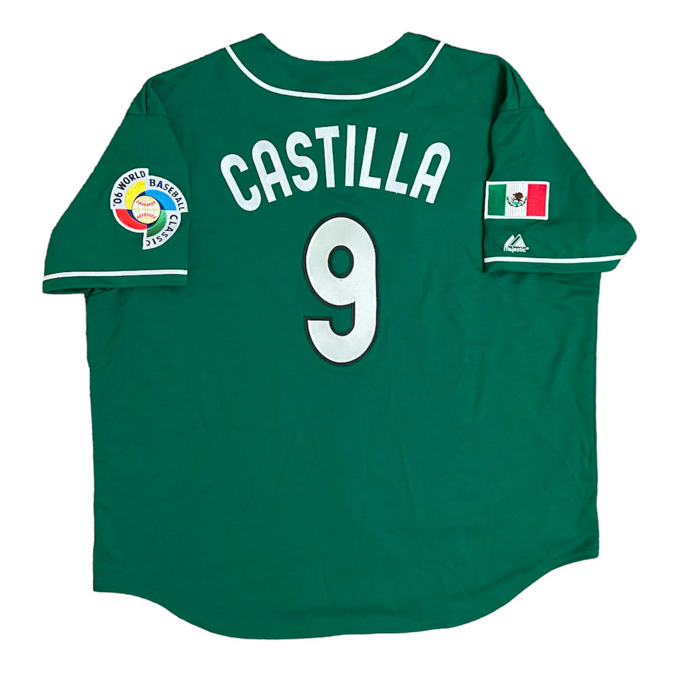 Deadstock Authentic Vinny Castilla Mexico 2006 WBC Majestic Jersey - 2XL