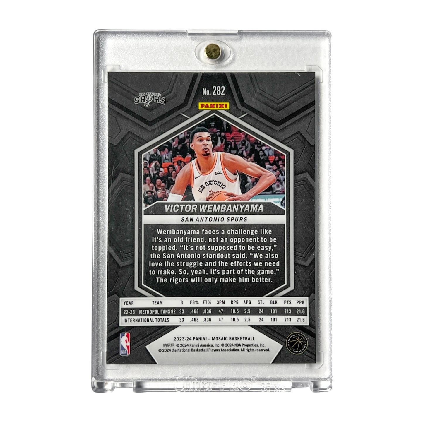 Victor Wembanyama San Antonio Spurs Panini Mosaic RC