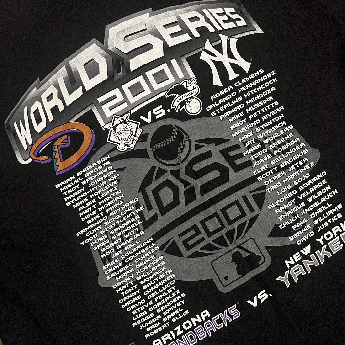 Vintage 2001 World Series Head to Head Matchup Shirt - L