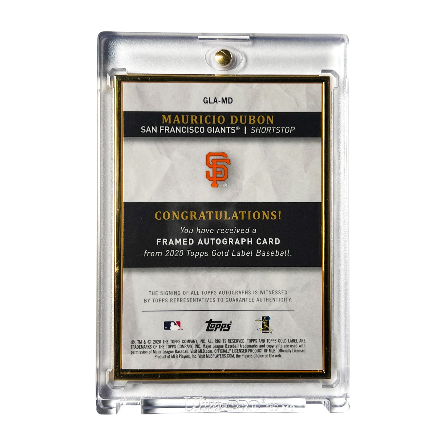 Mauricio Dubon San Francisco Giants Topps Gold Leaf Auto RC