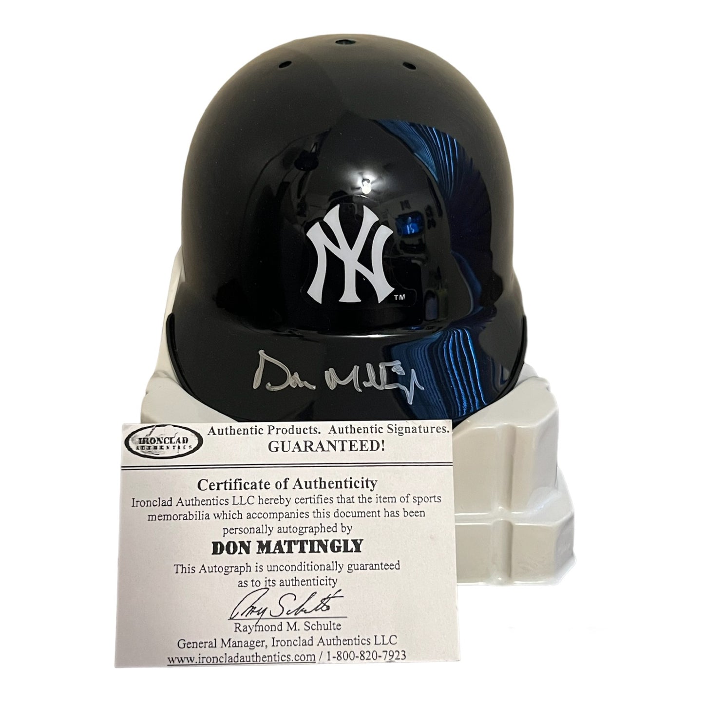 Autographed Don Mattingly New York Yankees Mini Helmet with COA