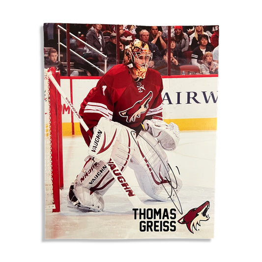 Signed Arizona Coyotes Thomas Greiss 8x10 Photo with COA