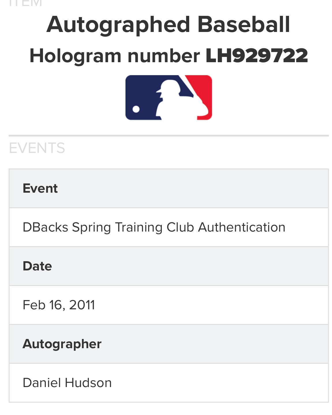 Daniel Hudson World Series Champ Signed Baseball