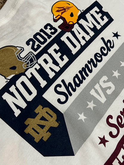 2013 Shamrock Series Notre Dame vs Arizona State Offical Gameday Shirt - L