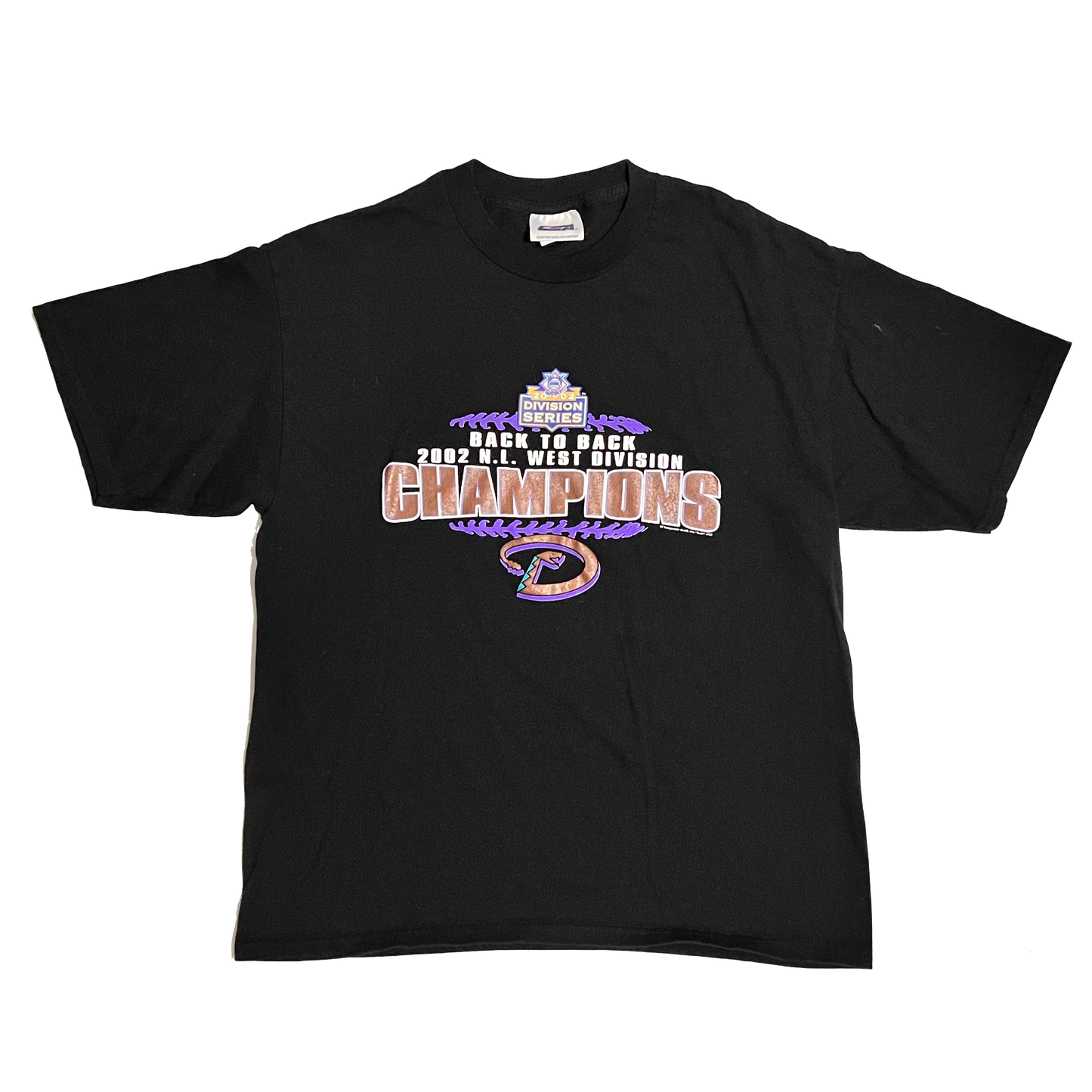 Arizona Diamondbacks 2002 NL West Back to Back Champs Shirt - XL