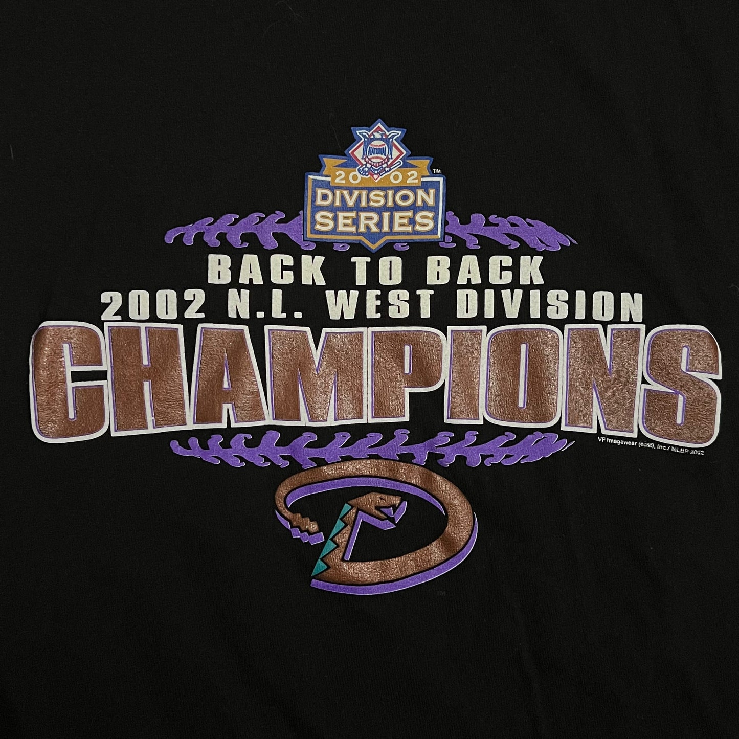 Arizona Diamondbacks 2002 NL West Back to Back Champs Shirt - XL