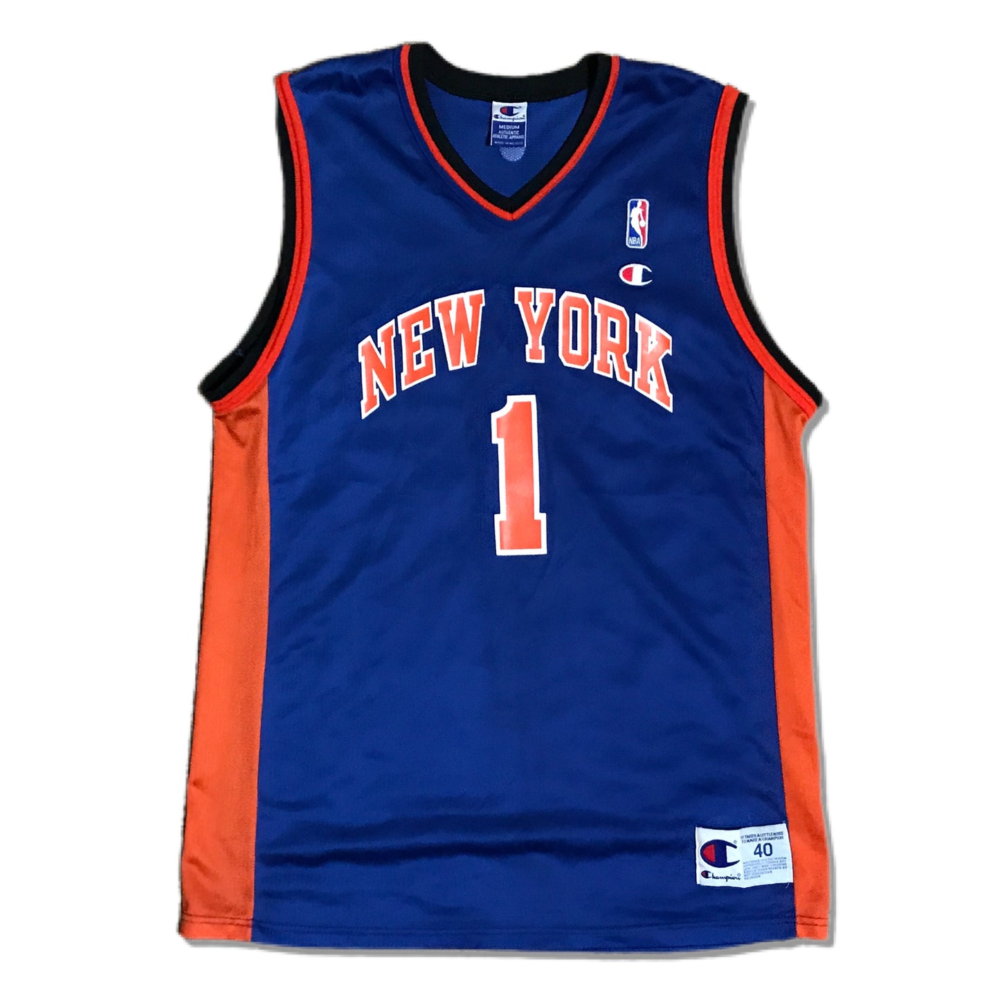 Vintage New York Knicks #1 Champion NBA Jersey - M