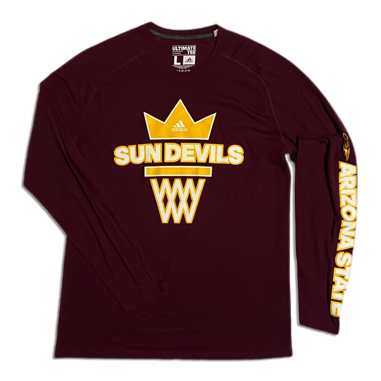 Arizona State Adidas Basketball Long Sleeve Ultimate Tee - L